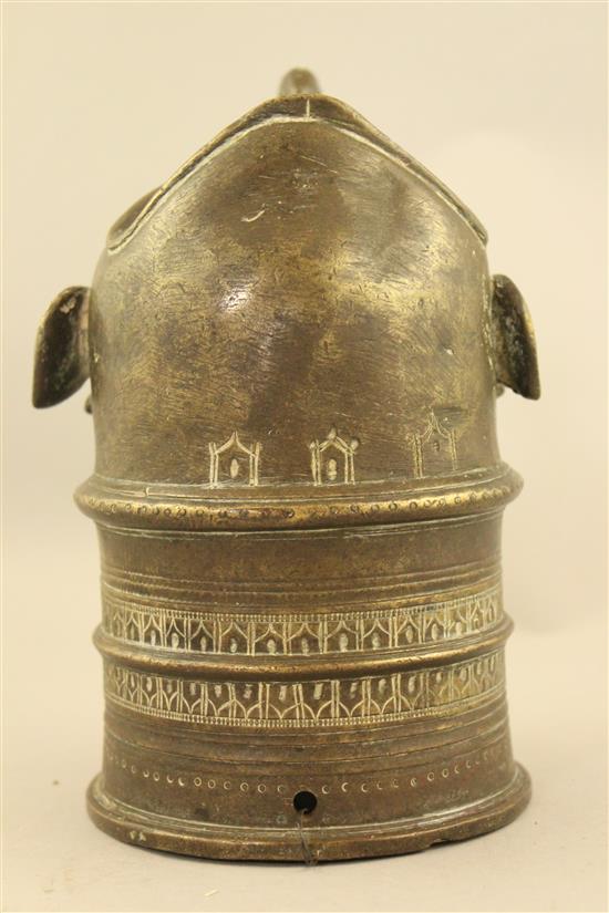 A Southern Indian bronze Palanquin finial, probably Kerala, 17th / 18th century, 20cm